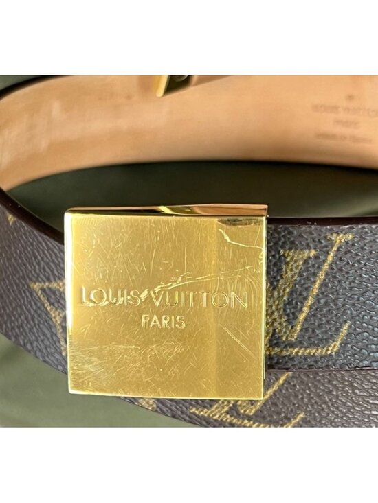 Louis Vuitton Belt Monogram Santure Carre Brown Gold Hardware M6800 33 Bs137 main image 7